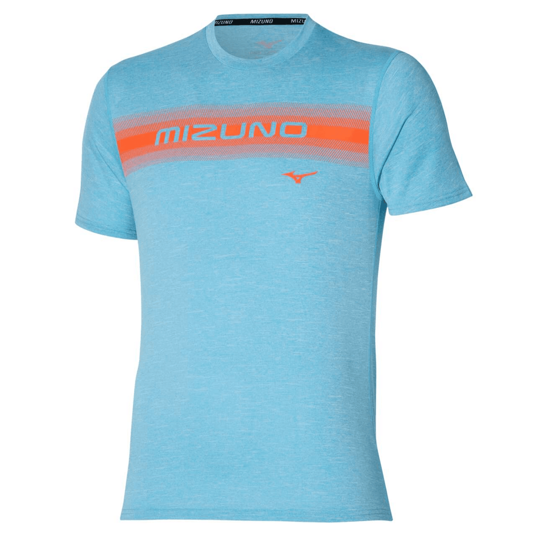 Tシャツ・カットソー MIZUNO Men T Shirts B2GCC136 08 GREEN Men's Printable Running Short Sleeve - Mizuno USA